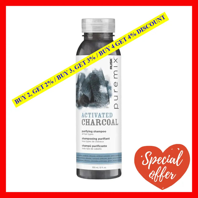 Puremix Activated Charcoal Purifying Shampoo By Rusk For Unisex - 12 Oz