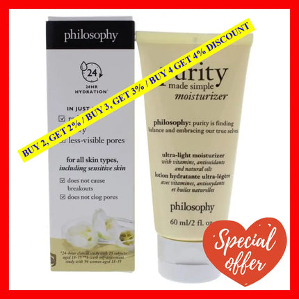 Purity Made Simple Moisturizer By Philosophy For Unisex - 2 Oz