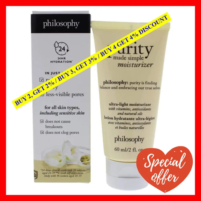 Purity Made Simple Moisturizer By Philosophy For Unisex - 2 Oz