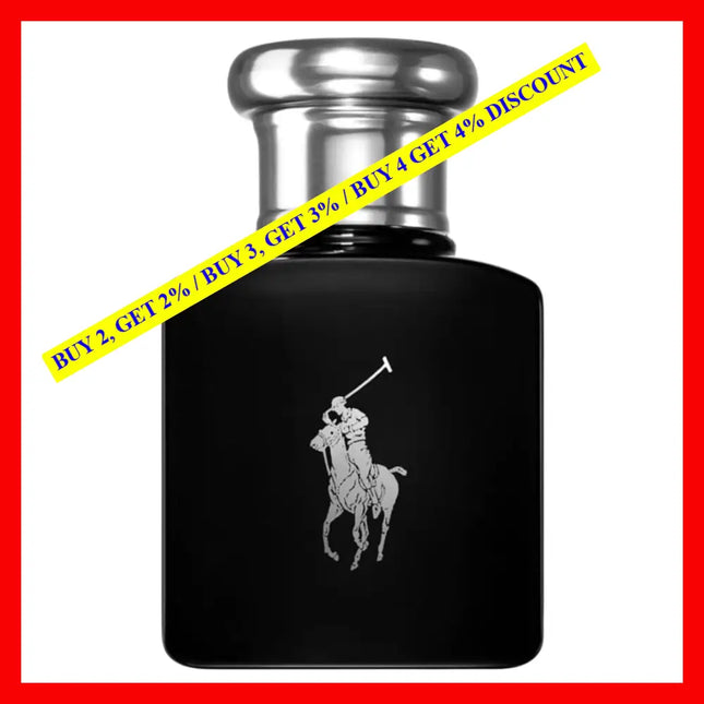 Ralph Lauren Polo Black For Men Eau De Toilette 1.36 Oz 40 Ml Spray