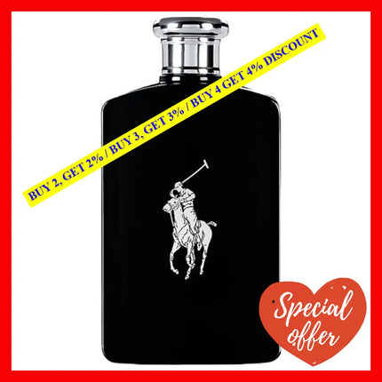 Ralph Lauren Polo Black For Men Eau De Toilette 6.7 Oz 200 Ml Spray