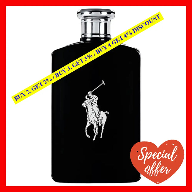 Ralph Lauren Polo Black For Men Eau De Toilette 6.7 Oz 200 Ml Spray