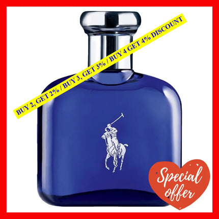 Ralph Lauren Polo Blue For Men Eau De Toilette Spray 2.5 Oz 75 Ml