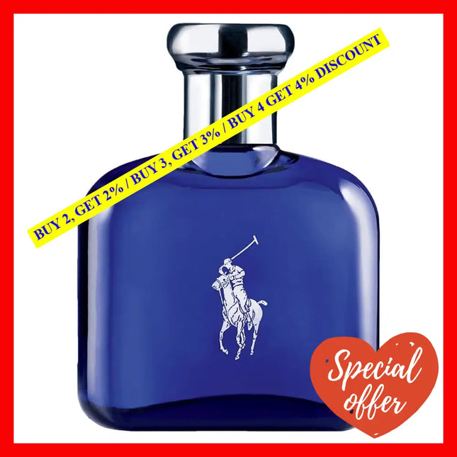 Ralph Lauren Polo Blue For Men Eau De Toilette Spray 2.5 Oz 75 Ml