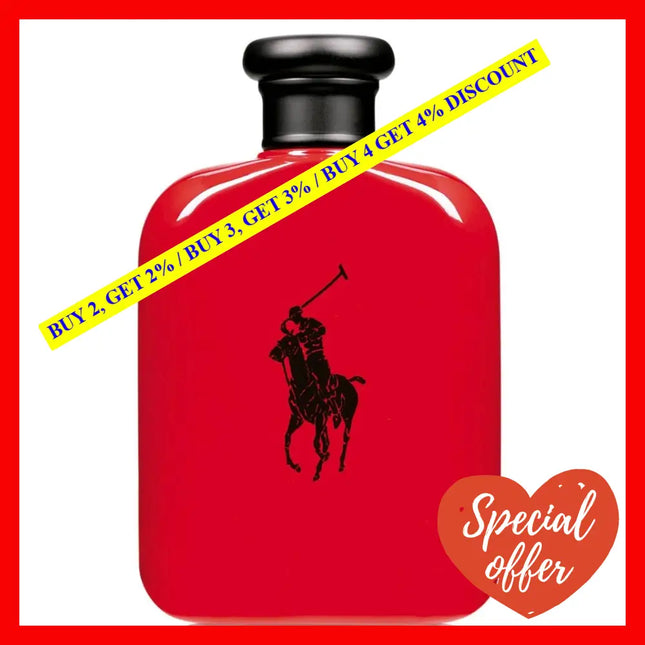 Ralph Lauren Polo Red For Men Eau De Parfum 4.2 Oz 120 Ml Spray