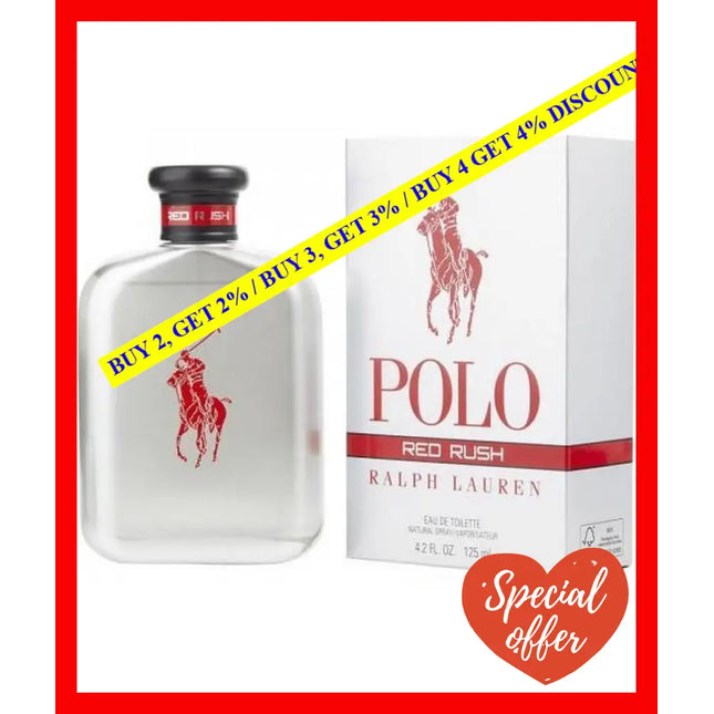 Ralph Lauren Polo Red Rush Eau De Toilette Spray 125 Ml For Men (3605971670930)