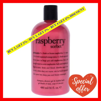 Raspberry Sorbet Shampoo Bath And Shower Gel By Philosophy For Unisex - 16 Oz