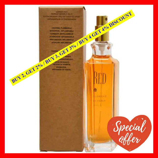 Red By Giorgio Beverly Hills For Women - 3 Oz Edt Spray (Tester)