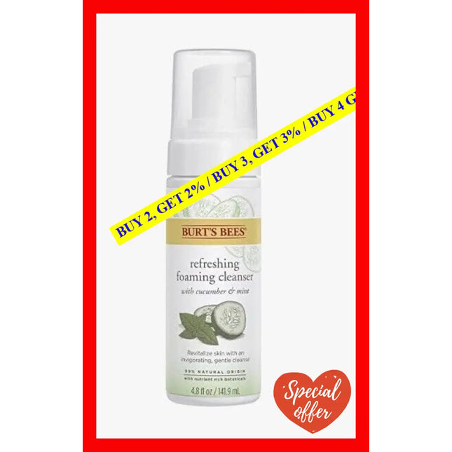 Refreshing Foaming Cleanser - Cucumber-Mint By Burts Bees For Unisex 4.8 Oz