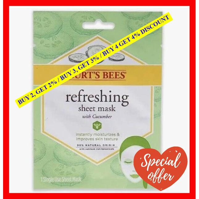 Refreshing Sheet Mask - Cucumber By Burts Bees For Unisex 1 Pc