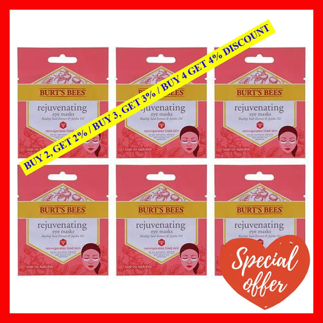 Rejuvenating Eye Mask By Burts Bees For Women - 0.02 Oz Pack Of 6
