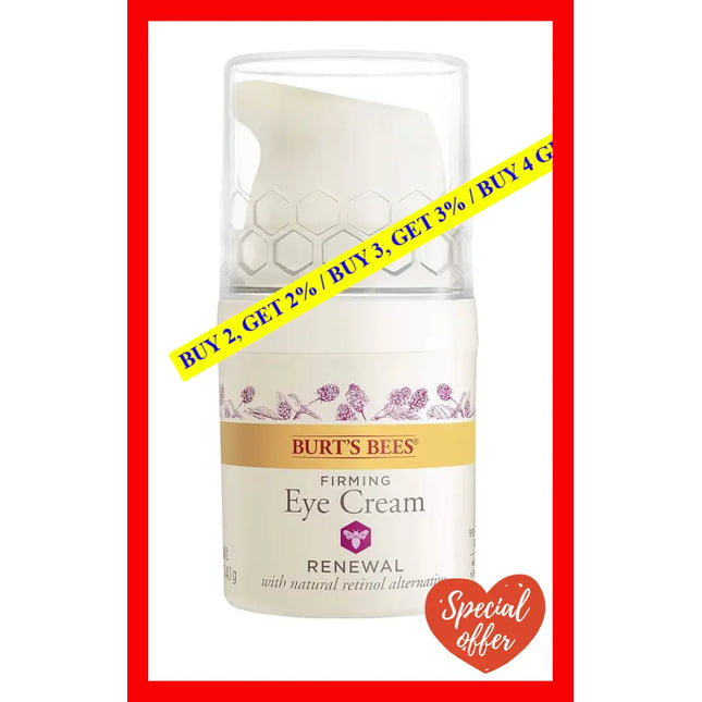 Renewal Smoothing Eye Cream By Burts Bees For Unisex - 0.5 Oz