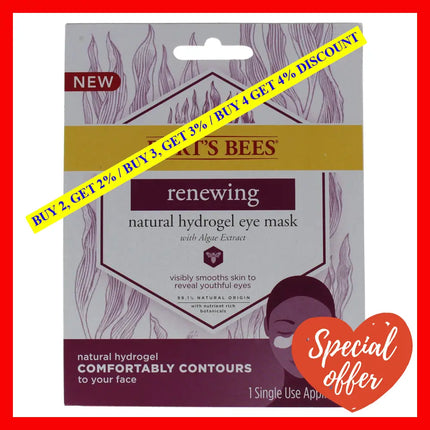 Renewing Natural Hydrogel Eye Mask By Burts Bees For Women - 1 Pc