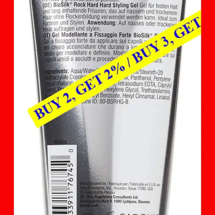 Rock Hard Gel By Biosilk For Unisex - 6 Oz