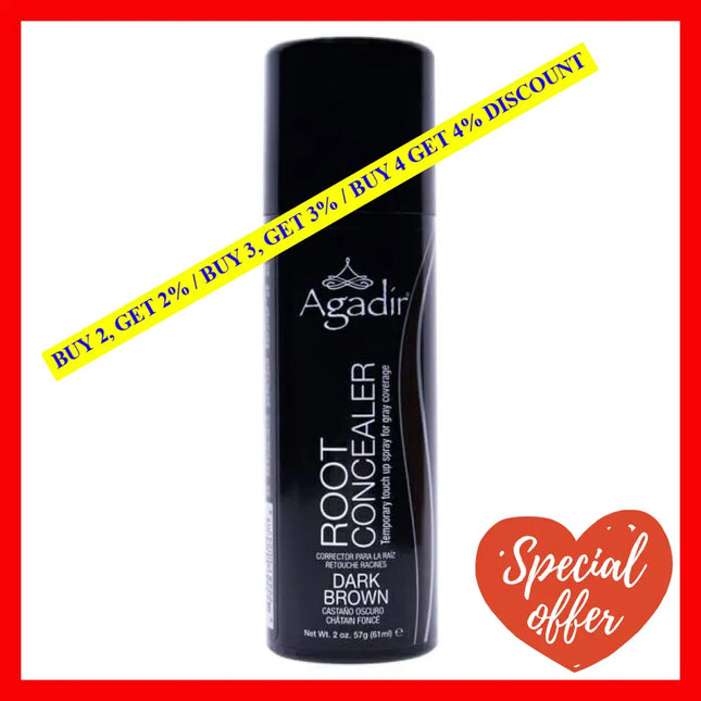 Root Concealer Temporary Touch Up Spray - Dark Brown By Agadir For Unisex 2 Oz Hair Color