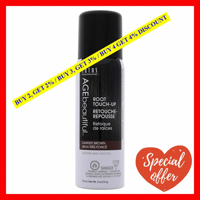 Root Touch Up Temporary Haircolor Spray - Darkest Brown By Agebeautiful For Unisex 2 Oz Hair Color