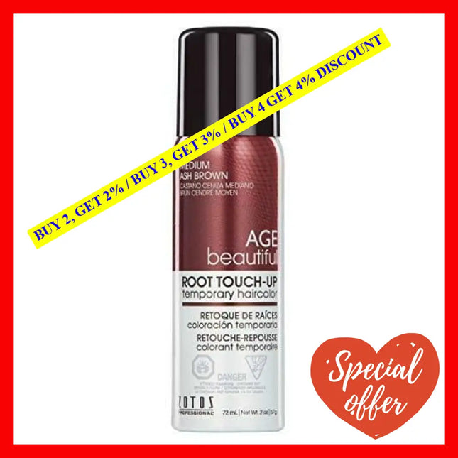Root Touch Up Temporary Haircolor Spray - Medium Ash Brown By Agebeautiful For Unisex 2 Oz Hair