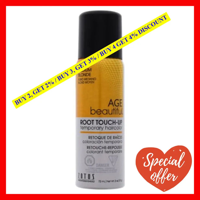 Root Touch Up Temporary Haircolor Spray - Medium Blonde By Agebeautiful For Unisex 2 Oz Hair Color