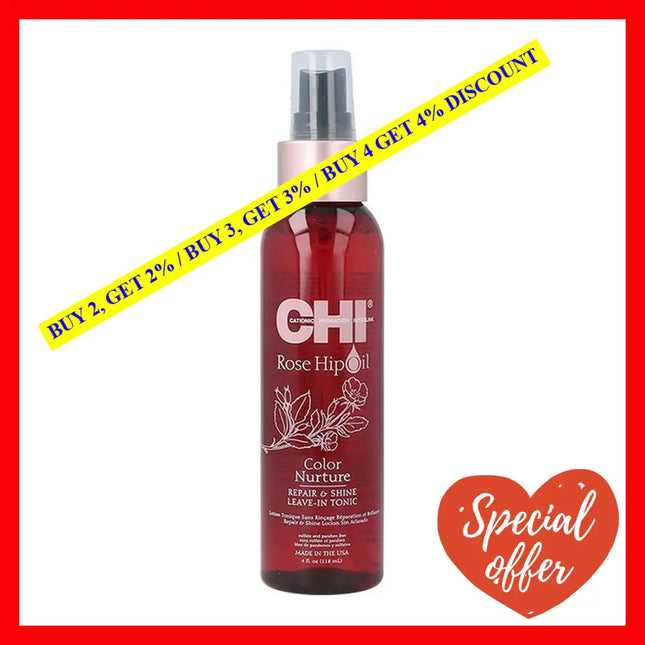 Rose Hip Oil Color Nurture Repair And Shine Leave-In Tonic By Chi For Unisex - 4 Oz Hair Spray