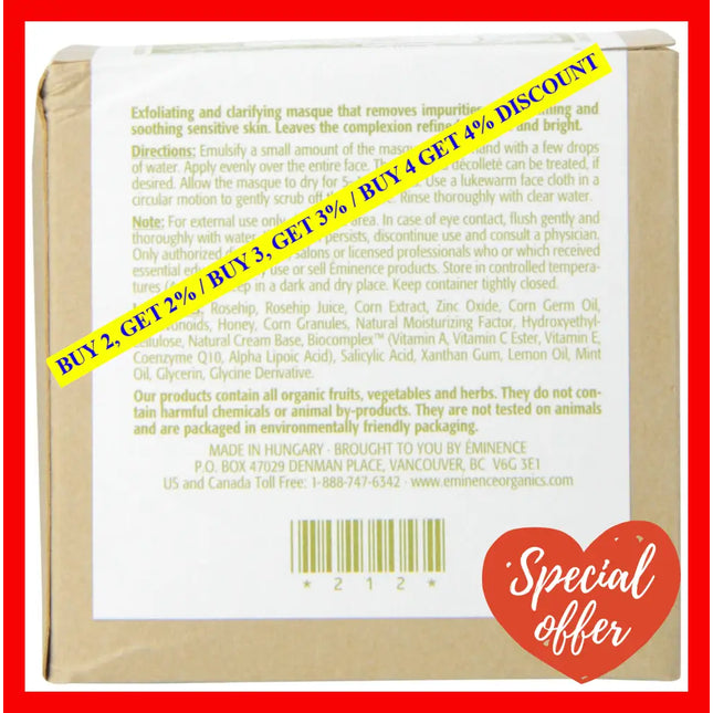 Rosehip And Maize Exfoliating Masque By Eminence For Unisex - 2 Oz Mask