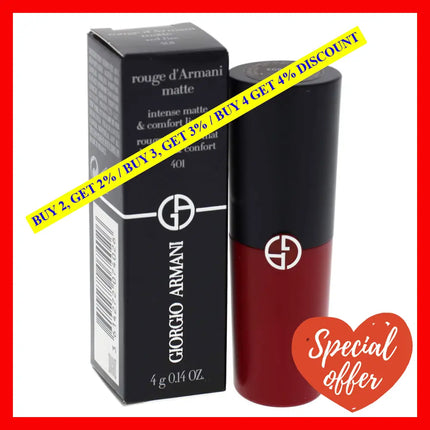 Rouge Darmani Matte Lipcolor - 401 Red Fire By Giorgio Armani For Women 0.14 Oz Lipstick