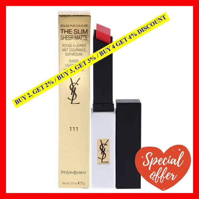 Rouge Pur Couture The Slim Sheer Matte Lipstick - 111 Corail Explicite By Yves Saint Laurent For