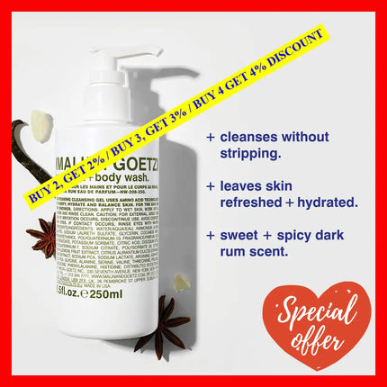 Rum Hand And Body Wash By Malin + Goetz For Unisex - 8.5 Oz