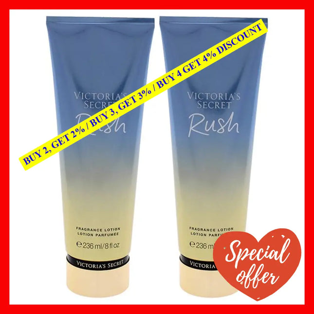 Rush Fragrance Lotion By Victorias Secret For Women - 8 Oz Body Pack Of 2
