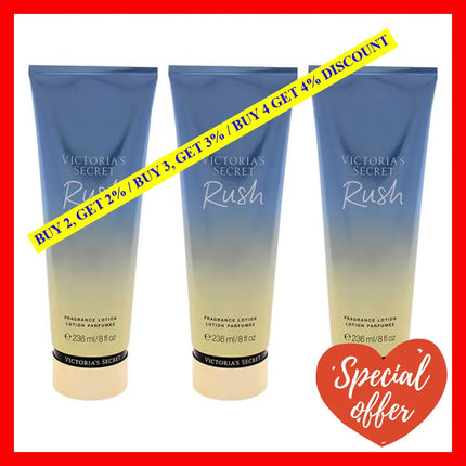 Rush Fragrance Lotion By Victorias Secret For Women - 8 Oz Body Pack Of 3