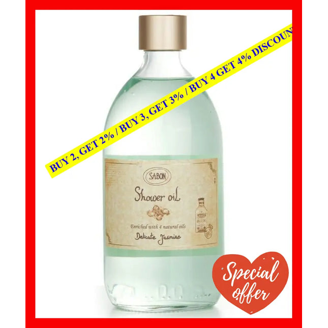 Sabon Shower Oil - Delicate Jasmine Plastic Bottle 300Ml 7290108910445
