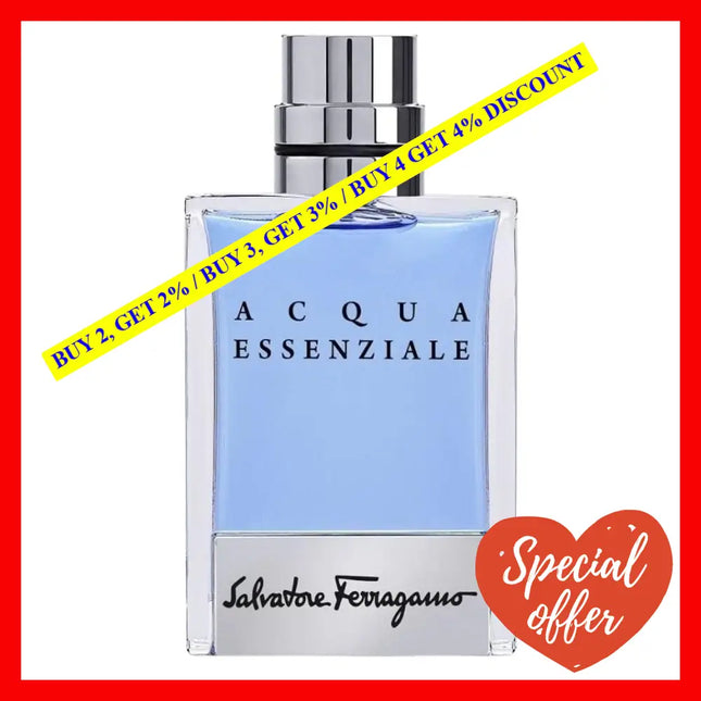 Salvatore Ferragamo Acqua Essenziale Eau De Toilette For Men 3.4 Oz / 100 Ml
