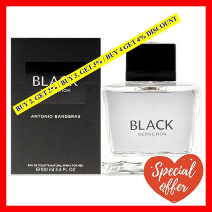 Seduction In Black By Antonio Banderas For Men - 3.4 Oz Edt Spray