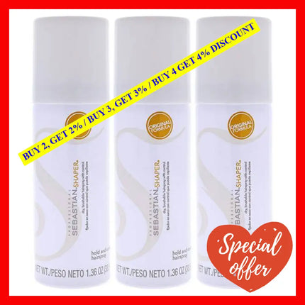 Shaper Hairspray Regular - Travel Size By Sebastian For Unisex 1.36 Oz Hair Spray Pack Of 3