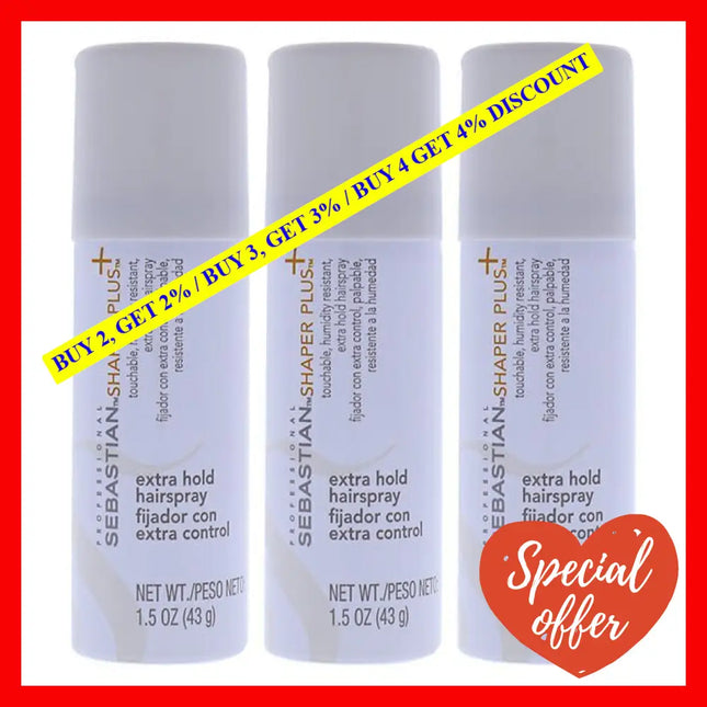 Shaper Plus - Travel Size By Sebastian For Unisex 1.5 Oz Hair Spray Pack Of 3