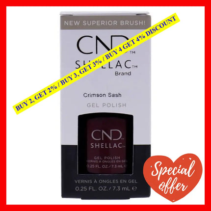 Shellac Nail Color - Crimson Sash By Cnd For Women 0.25 Oz Polish