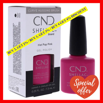 Shellac Nail Color - Hot Pop Pink By Cnd For Women 0.25 Oz Polish