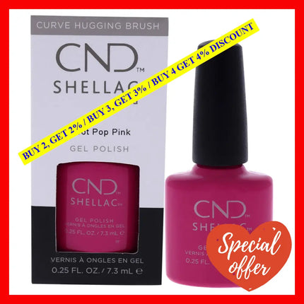 Shellac Nail Color - Hot Pop Pink By Cnd For Women 0.25 Oz Polish