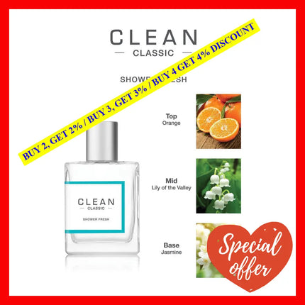 Shower Fresh By Clean Eau De Parfum Spray 1 Oz