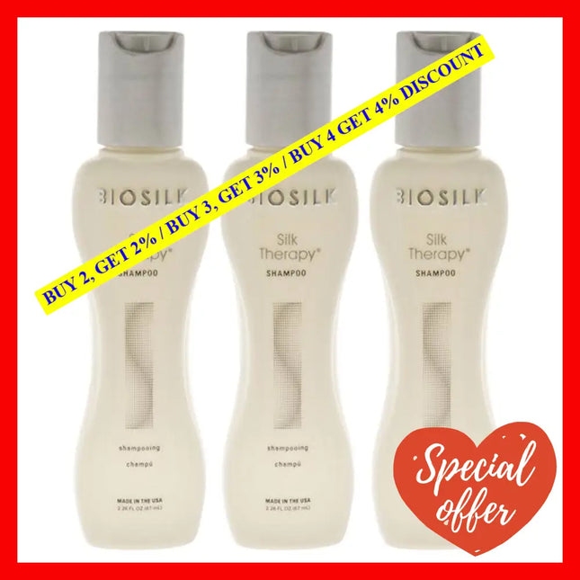 Silk Therapy Shampoo - Travel Size By Biosilk For Unisex 2.26 Oz Pack Of 3