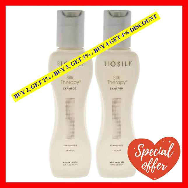 Silk Therapy Shampoo - Travel Size By Biosilk For Unisex 2.26 Oz Pack Of 2
