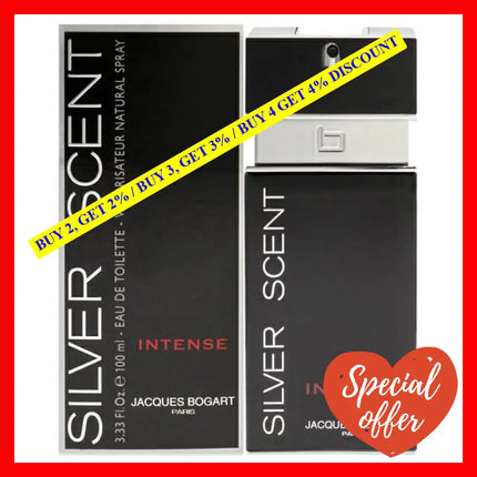 Silver Scent Intense By Jacques Bogart For Men - 3.3 Oz Edt Spray