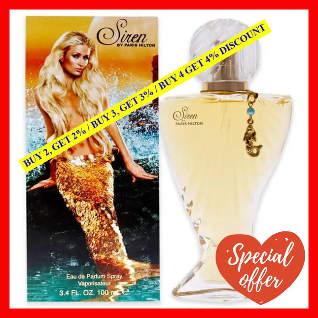 Siren By Paris Hilton For Women - 3.4 Oz Edp Spray