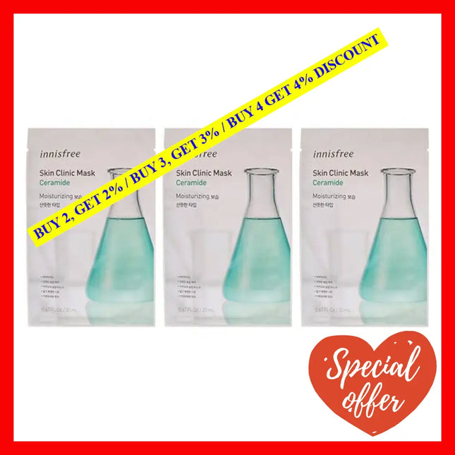 Skin Clinic Mask - Ceramide By Innisfree For Unisex 0.67 Oz Pack Of 3