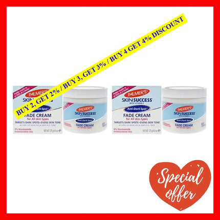 Skin Success Anti-Dark Spot Fade Cream - All Types Pack Of 2 By Palmers For Unisex 4.4 Oz