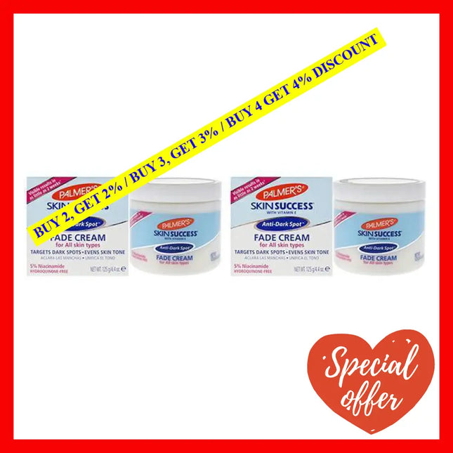 Skin Success Anti-Dark Spot Fade Cream - All Types Pack Of 2 By Palmers For Unisex 4.4 Oz