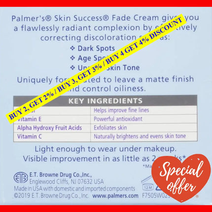 Skin Success Anti-Dark Spot Fade Cream - Oily By Palmers For Unisex 2.7 Oz