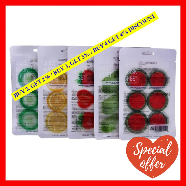 Slice Sheet Mask Bestseller Kit By Kocostar For Unisex - 5 Count