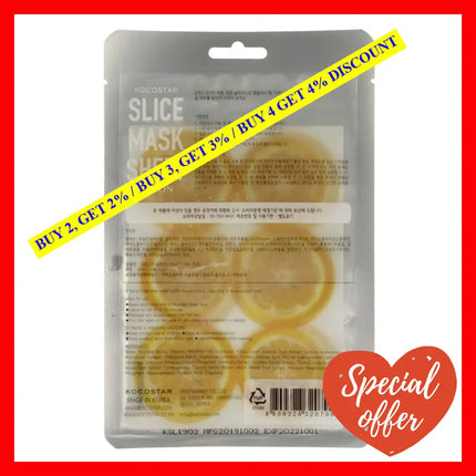 Slice Sheet Mask - Lemon By Kocostar For Unisex 1 Pc Pack Of 6
