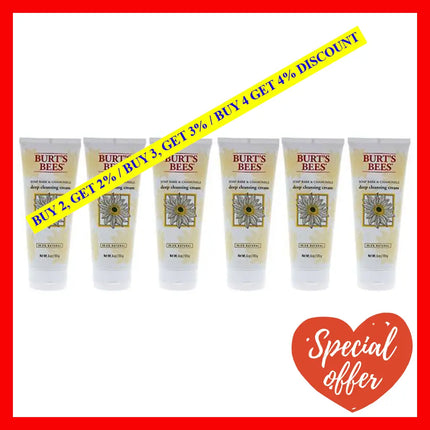 Soap Bark And Chamomile Deep Cleansing Cream By Burts Bees For Unisex - 6 Oz Pack Of