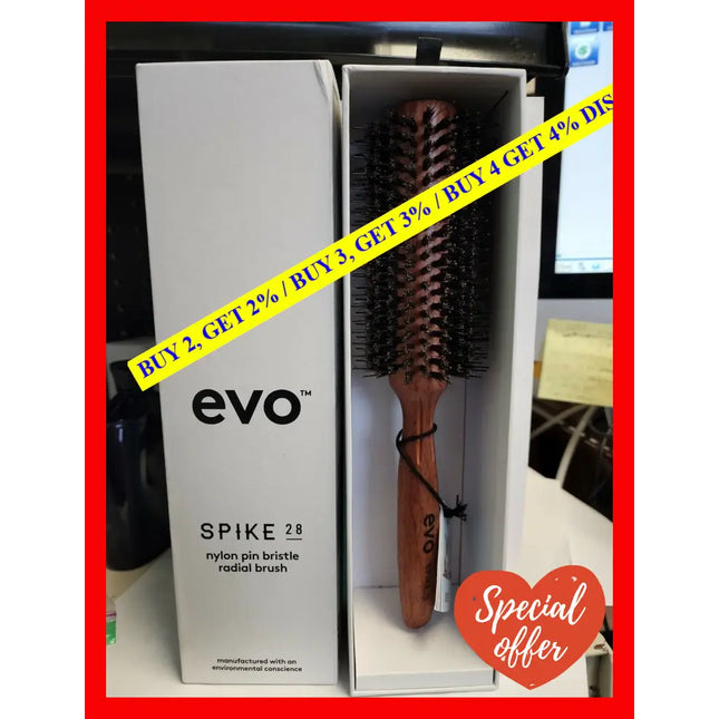 Spike 28 Nylon Pin Bristle Radial Brush By Evo For Unisex - 1 Pc